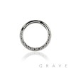 IMPLANT GRADE TITANIUM DIAMOND CUTTING LOOK HINGED SEGMENT RING 